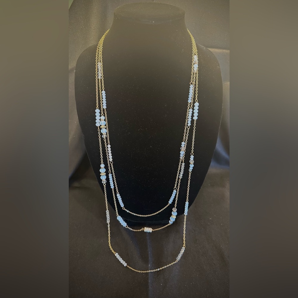 Elegant Blue Beaded Necklace